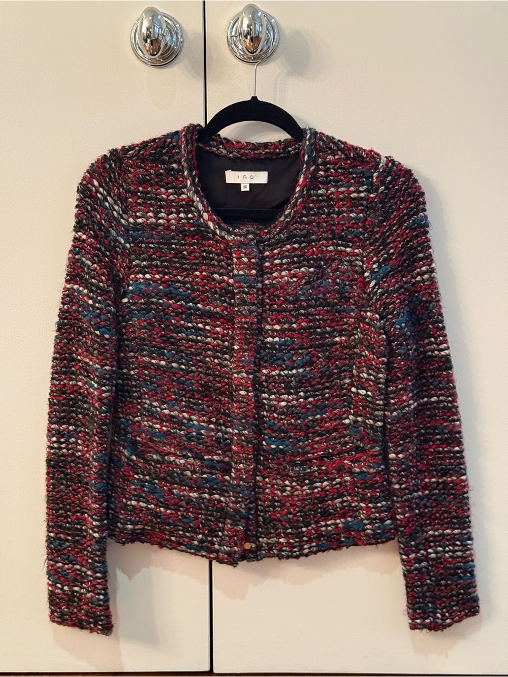 IRO Carene Tweed Knotted Boucle Wool Blend Jacket (36/S)